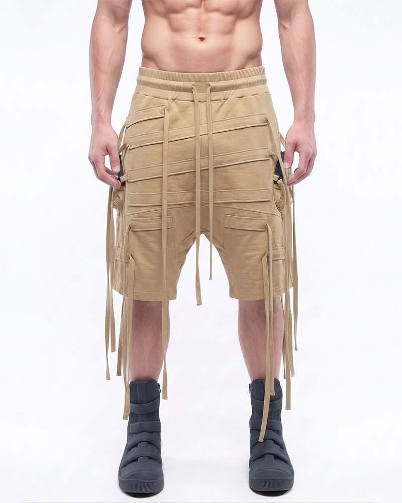 Post‑Apocalyptic Asymmetric Ribbon Shorts
