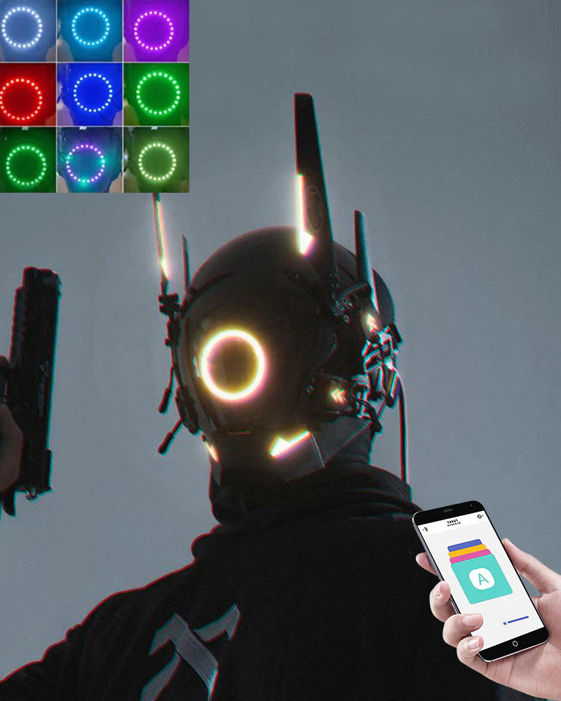 Futuristic LED Cyberpunk Helmet Mask