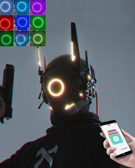 Futuristic LED Cyberpunk Helmet Mask