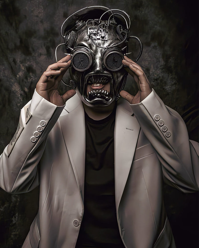 Futuristic Cyberpunk Rivet Mask