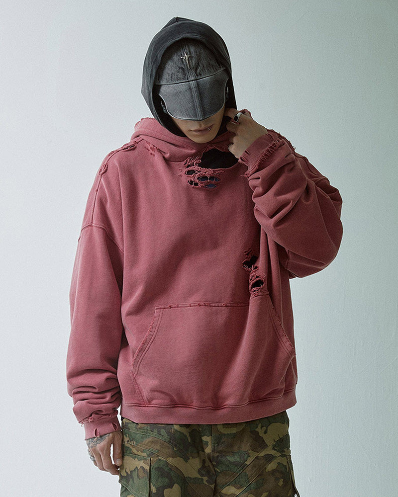 Essential Oversized Distressed Hoodie