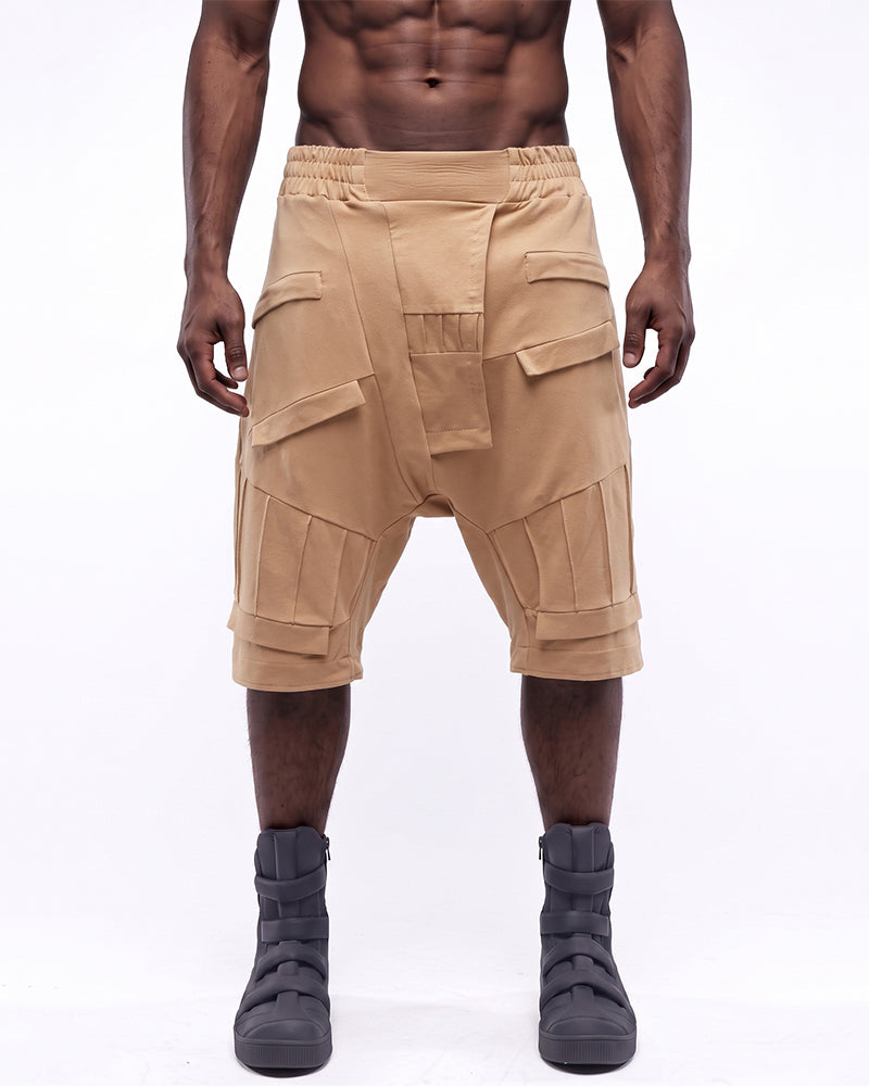 Wasteland Pleated Drop-Crotch Shorts