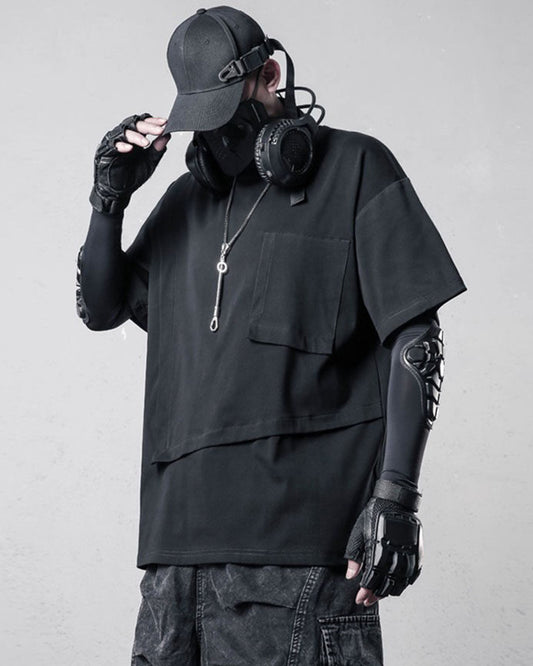 Techwear Utility Patch Pocket Layered T-Shirt