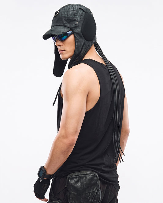 Wasteland Waxed Cotton Aviator Trapper Hat