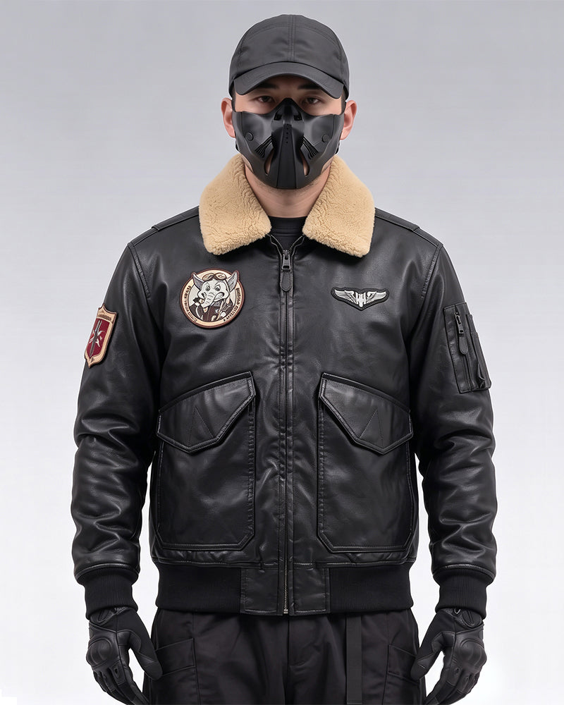 Techwear PU Bomber Jacket