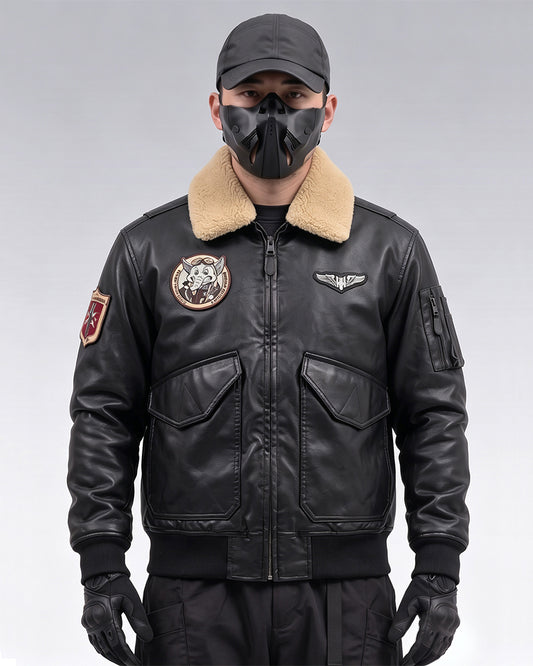 Techwear PU Bomber Jacket