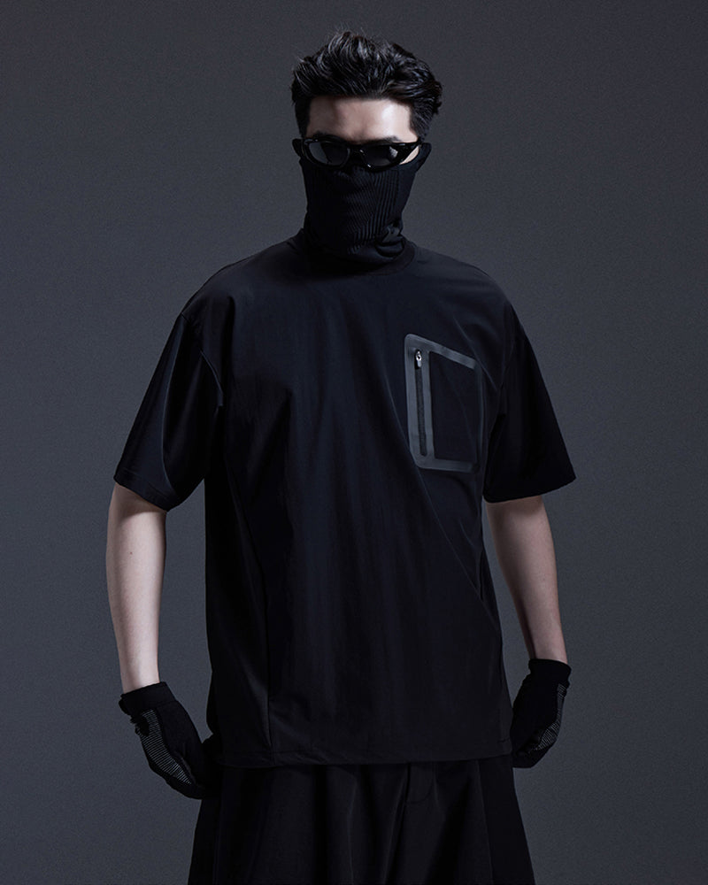 Bonded-Pocket Techwear Short-Sleeve Tee