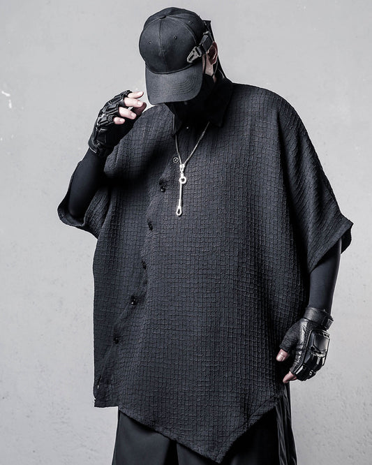 Techwear Asymmetric Batwing Sleeve Shirt