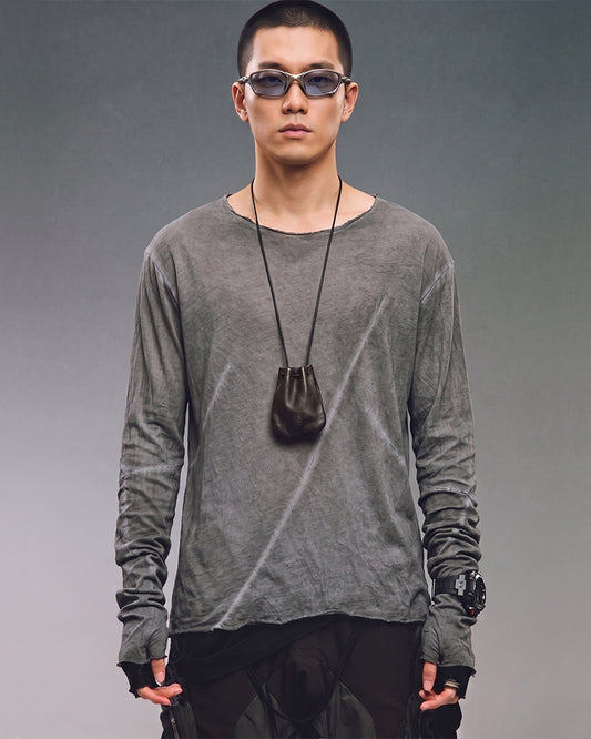 Wasteland Distressed Washed Thumbhole Long Sleeve Tee