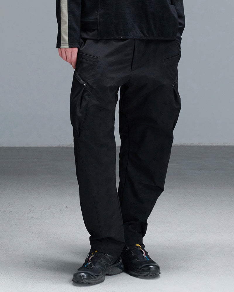 Asymmetric-Zip Soft-Shell Water-Repellent Cavalry Straight Pants