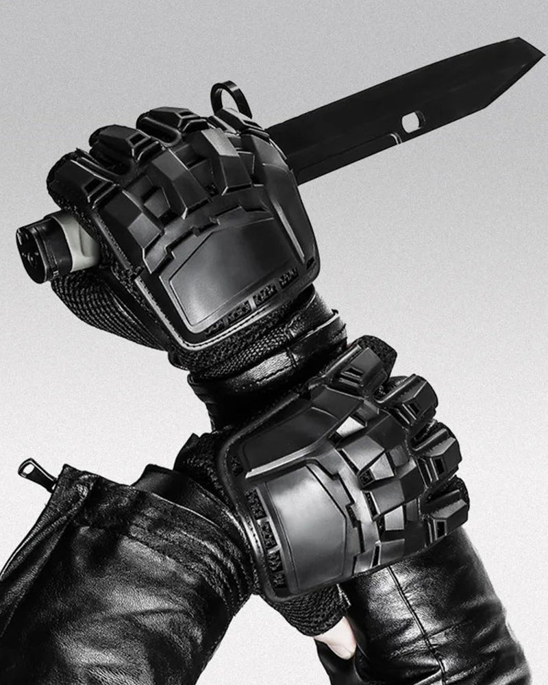 Cyberpunk Fingerless Heavy-Duty Gloves
