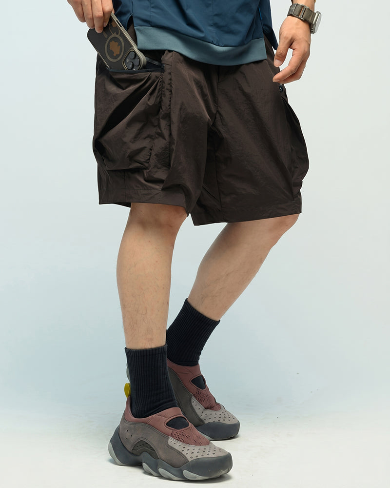 Metallic Honeycomb-Pocket Quick-Dry Water-Repellent Shorts