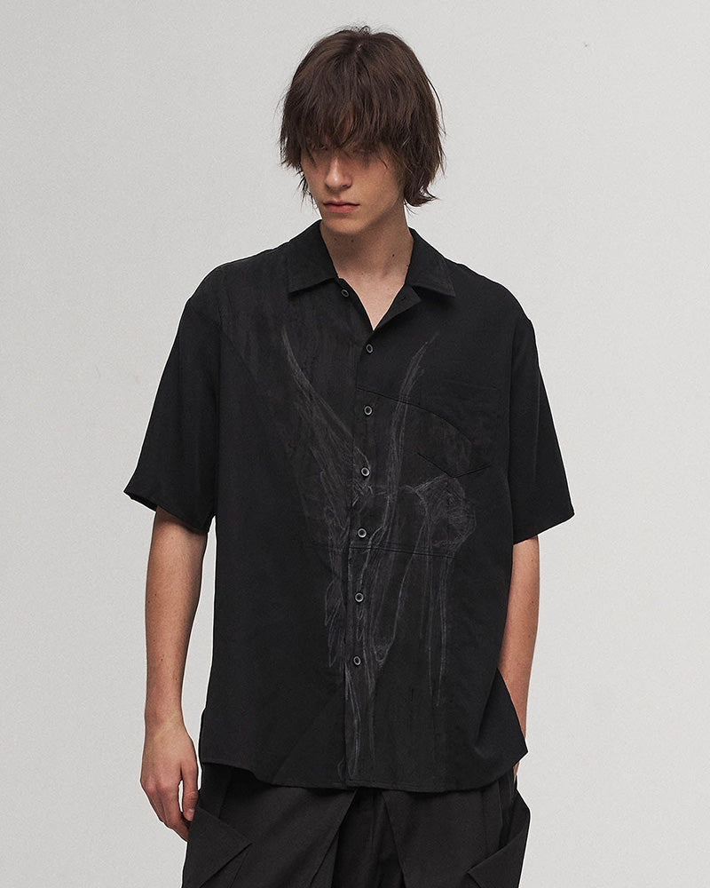 Dark Angel Paneled Half Shirt