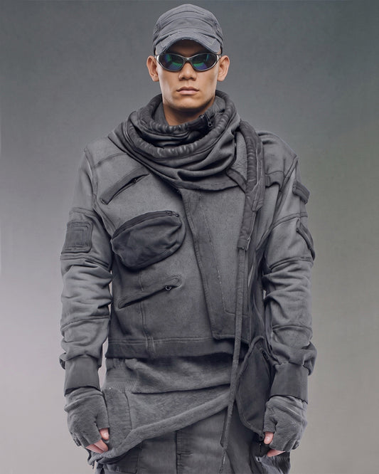 Asymmetric Dirty Dye Deconstructed Wasteland Hoodie