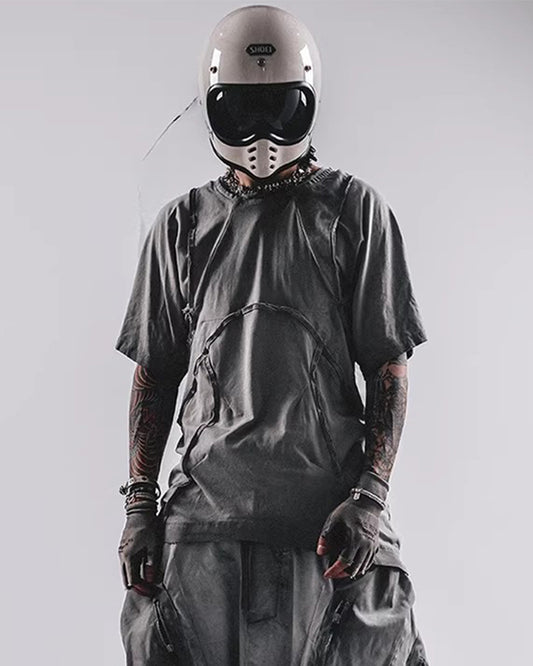 Wasteland Wear 3D Cut Distressed Raw Edge Raglan T-Shirt