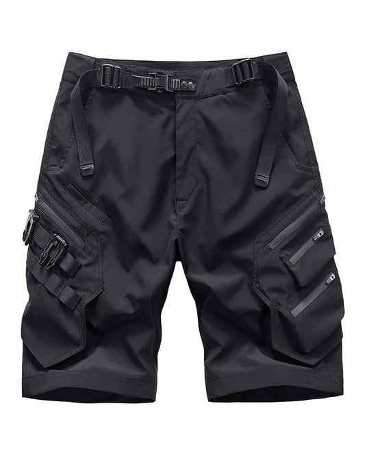 Functional Multi-Pocket Belt Cargo Shorts