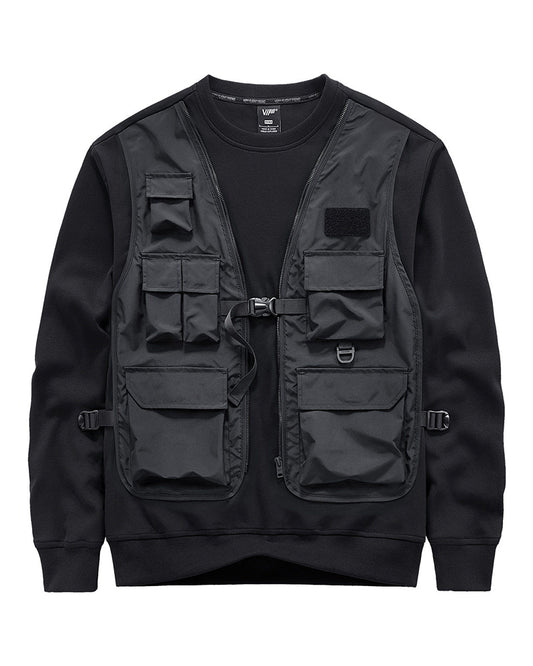 Techwear Fake Two Vest Tactical Sweatshirt