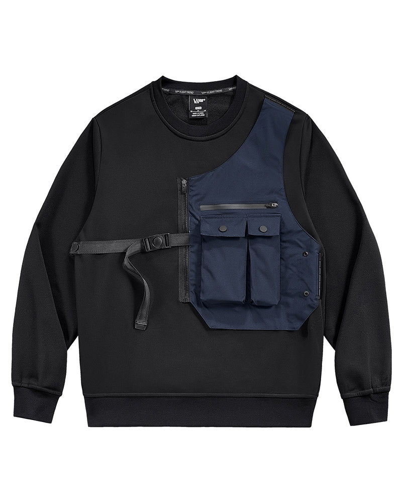 Techwear Fake Two Piece Crewneck Tactical Sweatshirt