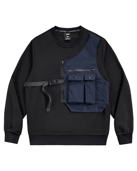 Techwear Fake Two Piece Crewneck Tactical Sweatshirt