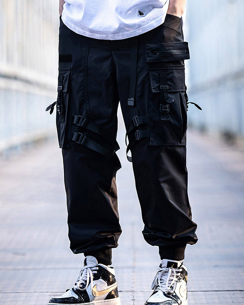 Functional Ribbon Pocket Cargo Pants