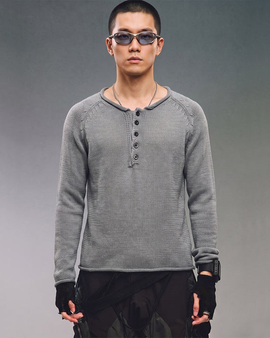Wasteland Minimal Button Knit Sweater