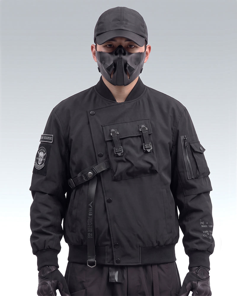 Techwear Skull Black Bomber Cyberpunk Jacket
