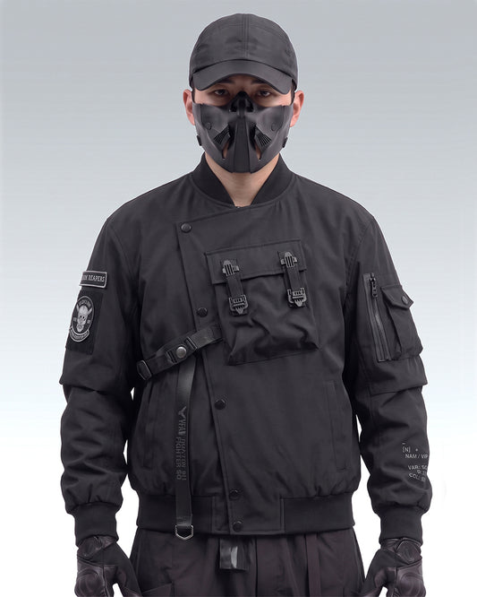 Techwear Skull Black Bomber Cyberpunk Jacket