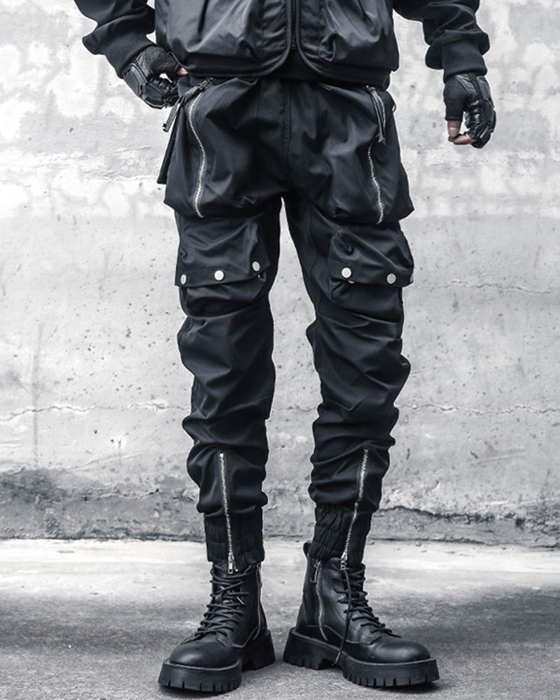 Functional Multi-Zip Techwear Cargo Pants