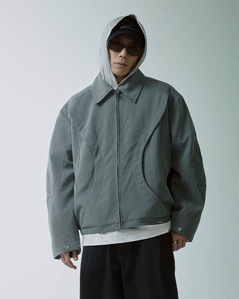 Deconstructed Layered Zip-Up Jacket