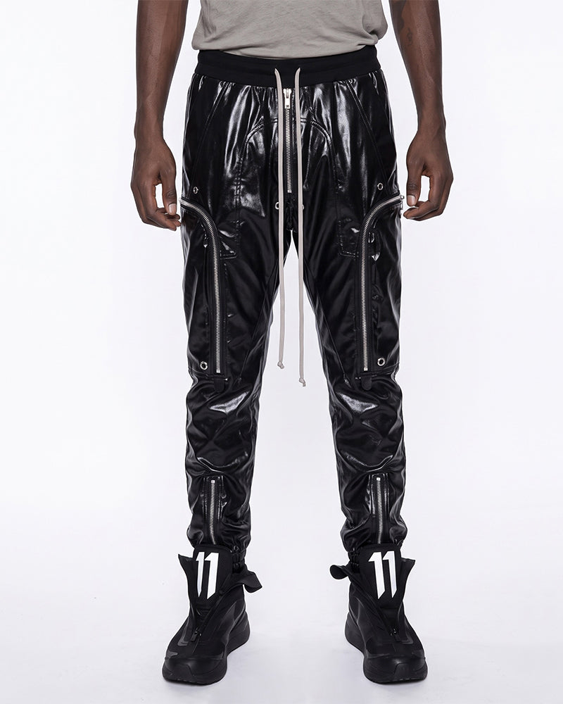 Coated Multi-Zipper Deconstructed Cargo Joggers