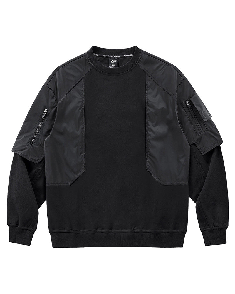 Cyberpunk Fake Two Piece Crewneck Sweatshirt