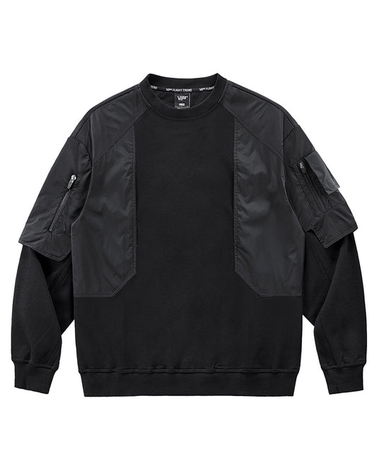 Cyberpunk Fake Two Piece Crewneck Sweatshirt