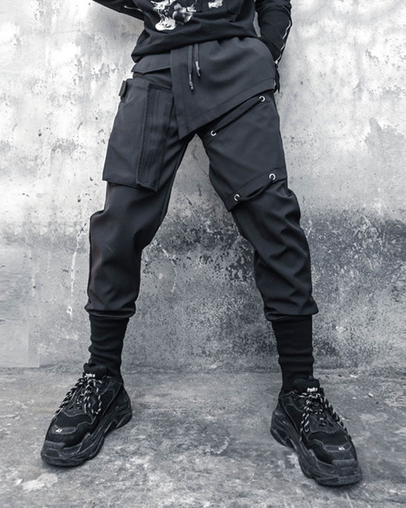 Techwear Drawstring Slim Cargo Pants