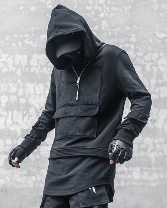 Darkwear Streetwear Patchwork Oversized Hoodie