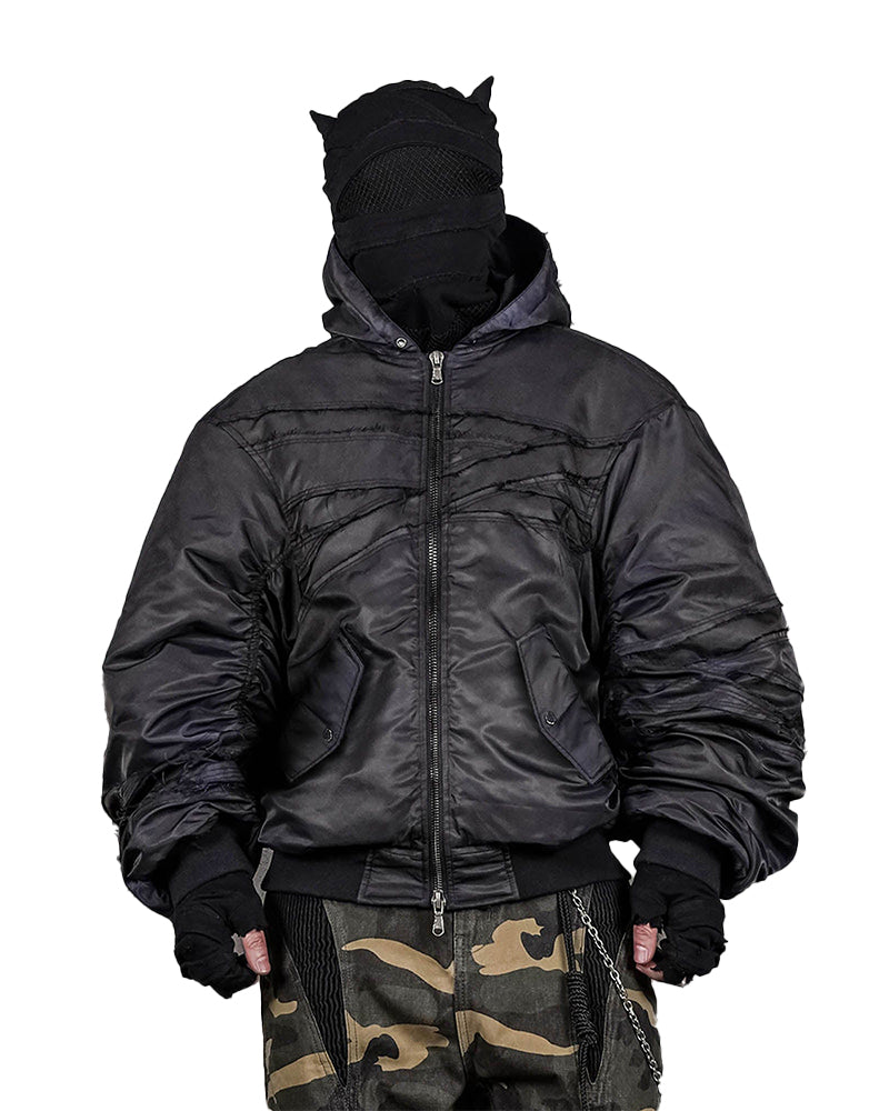 Distressed Bondage MA-1 Jacket Black