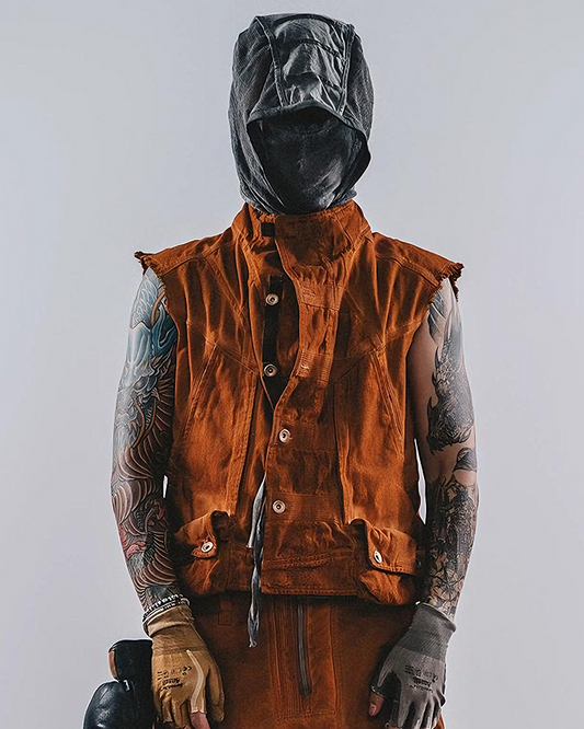 Post‑Apocalyptic Dirty Wash Utility Vest