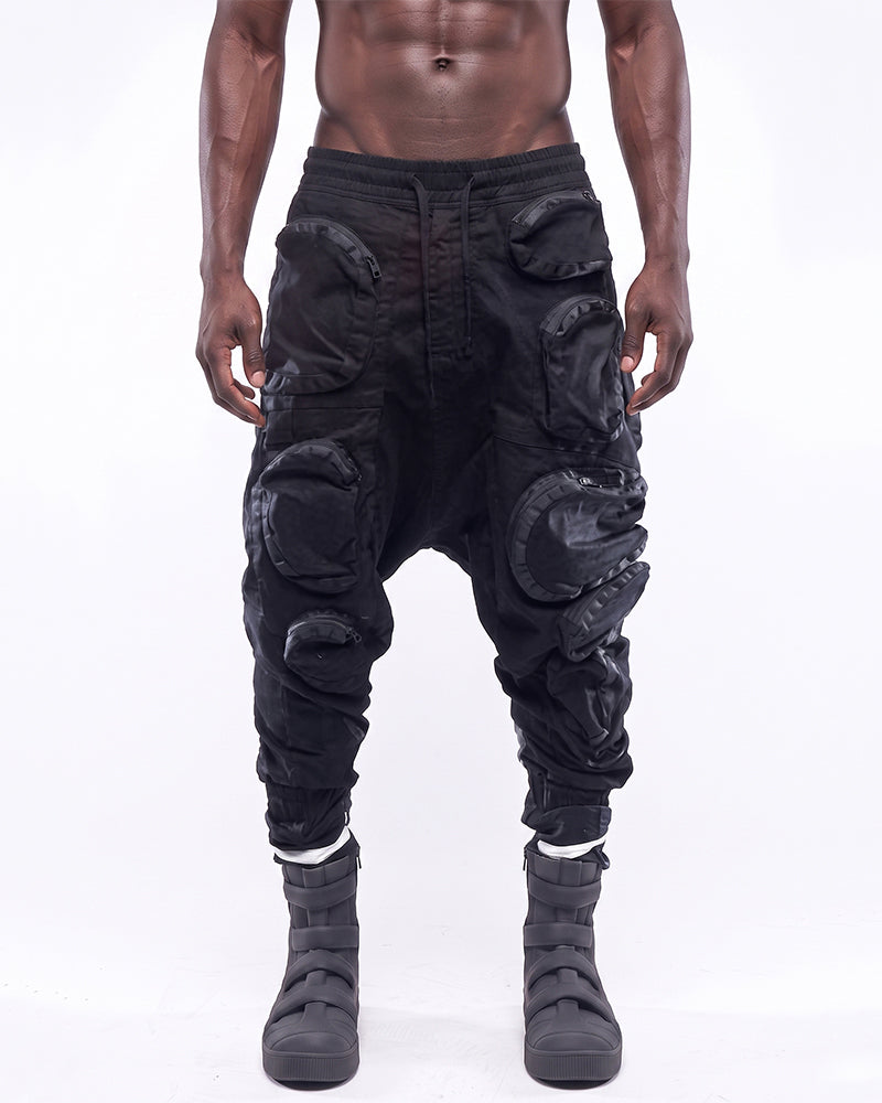 Wasteland Multi‑Pocket Drop‑Crotch Cargo Pants