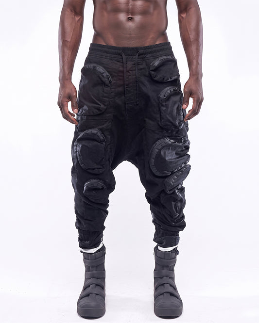 Wasteland Multi‑Pocket Drop‑Crotch Cargo Pants