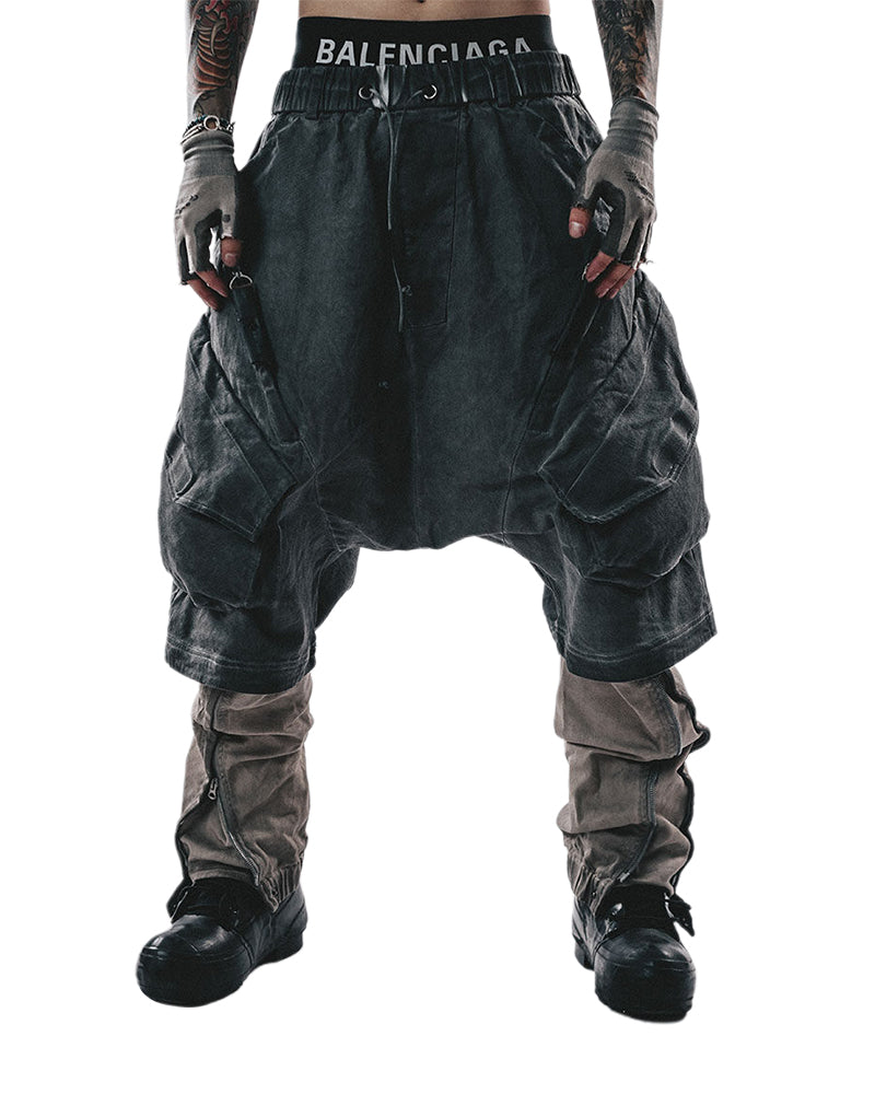 Void-Walker Extreme Drop-Crotch Cargo Shorts