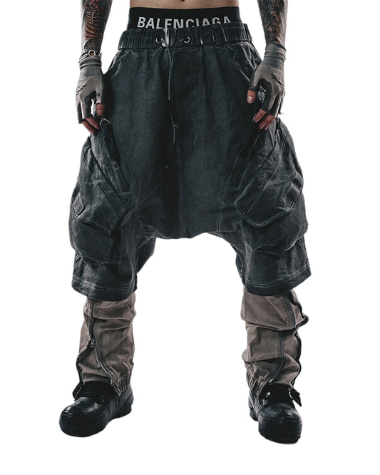 Void-Walker Extreme Drop-Crotch Cargo Shorts