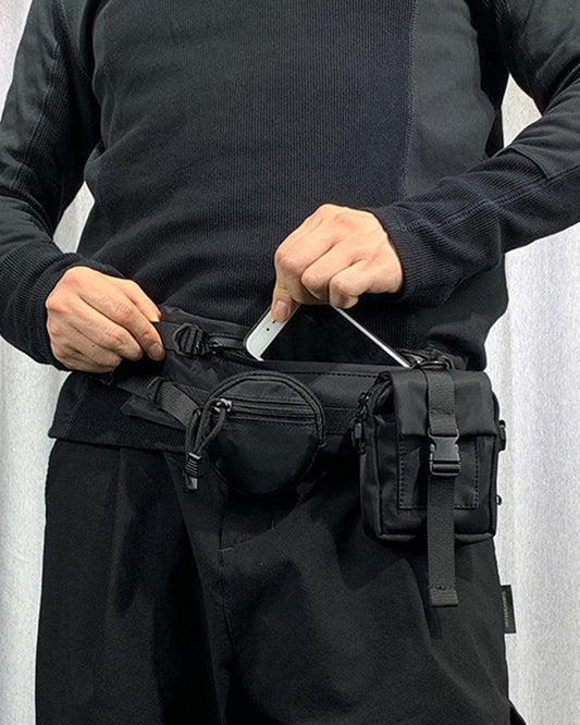 Functional Black Crossbody Chest Bag