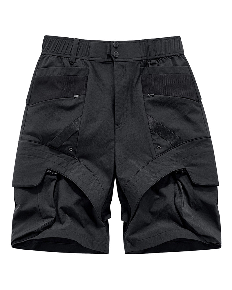 Techwear Pockets Patchwork Cargo Shorts