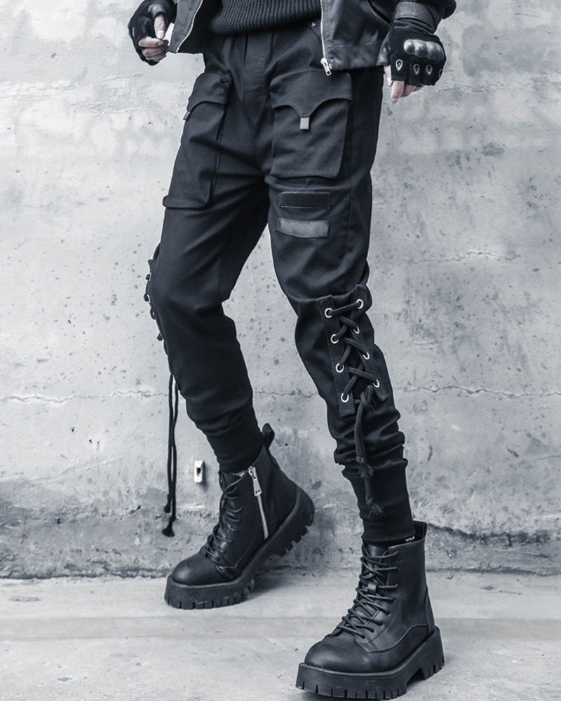Streetwear Drawstring Slim Cargo Pants