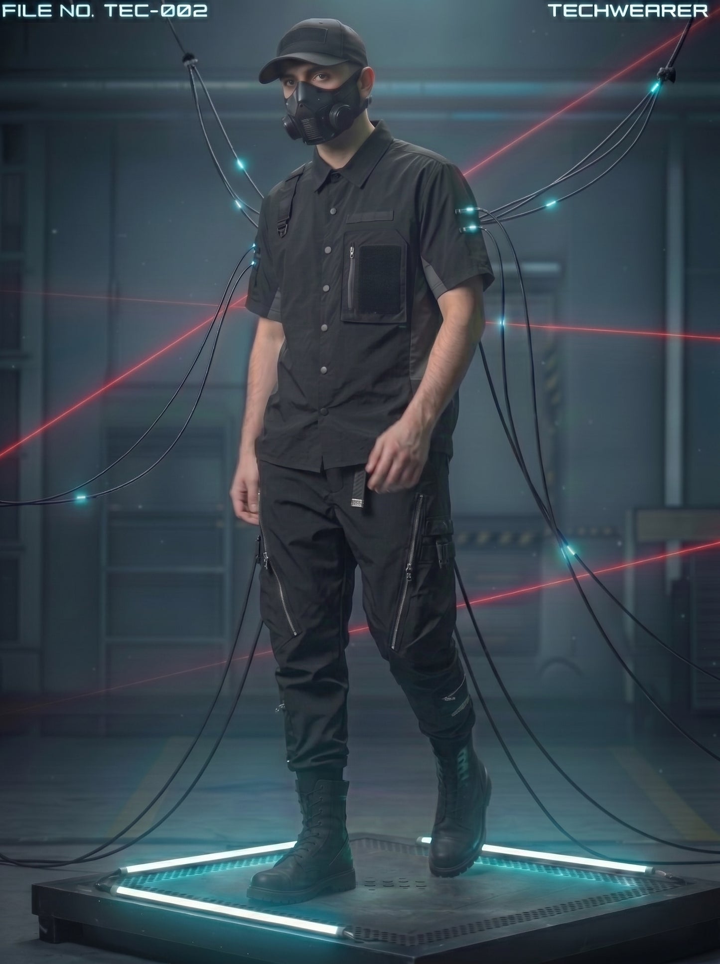 TEC-002｜Cyberpunk Tactical Techwear Set Top / Bottom