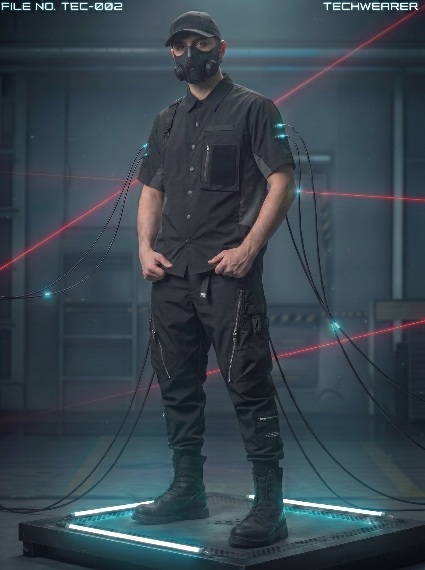 TEC-002｜Cyberpunk Tactical Techwear Set Top / Bottom