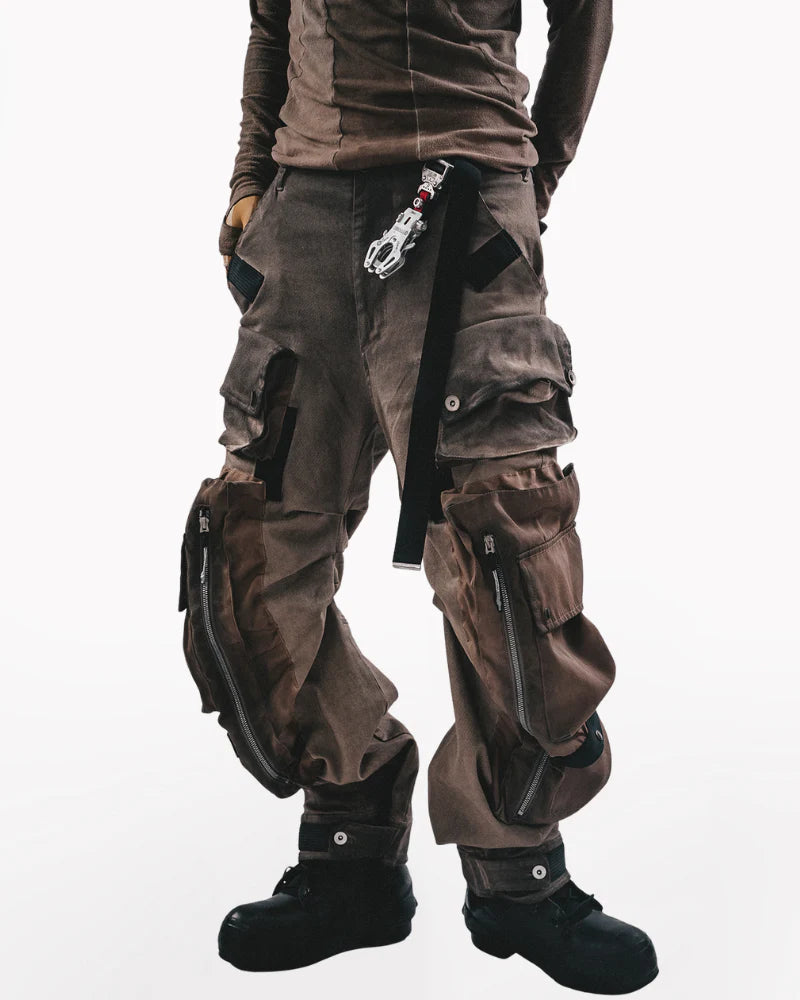 Post-Apocalyptic Functional 3D Pocket Wide Leg Cargo Pants