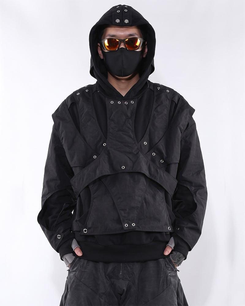 Wasteland Cut-Out Layered Hoodie