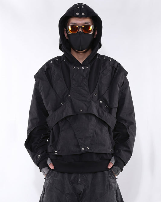 Wasteland Cut-Out Layered Hoodie