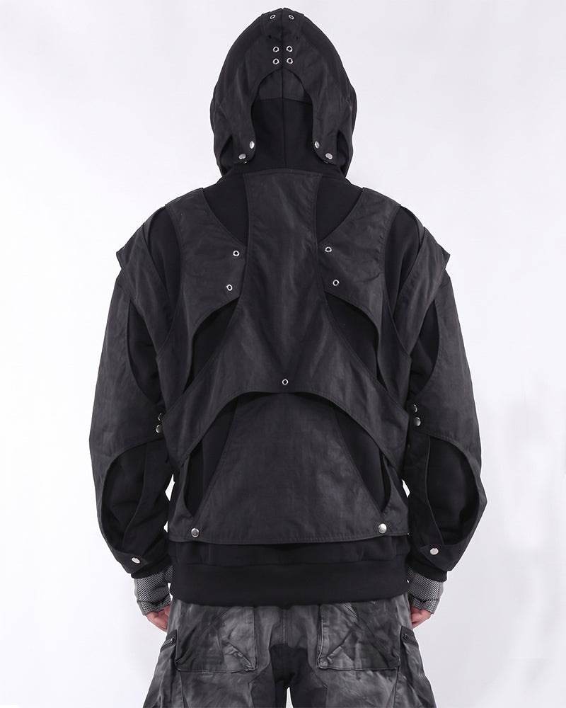 Wasteland Cut-Out Layered Hoodie