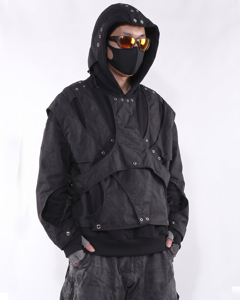 Wasteland Cut-Out Layered Hoodie
